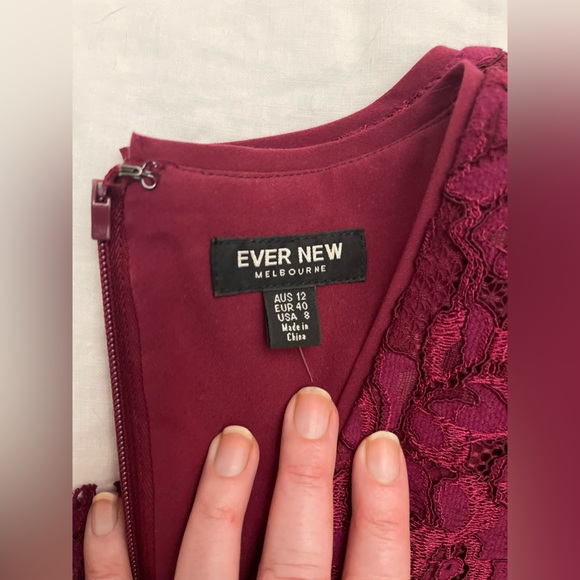 Stunning Raspberry Ever New Lace Dress - Size 8 - Picture 9 of 10